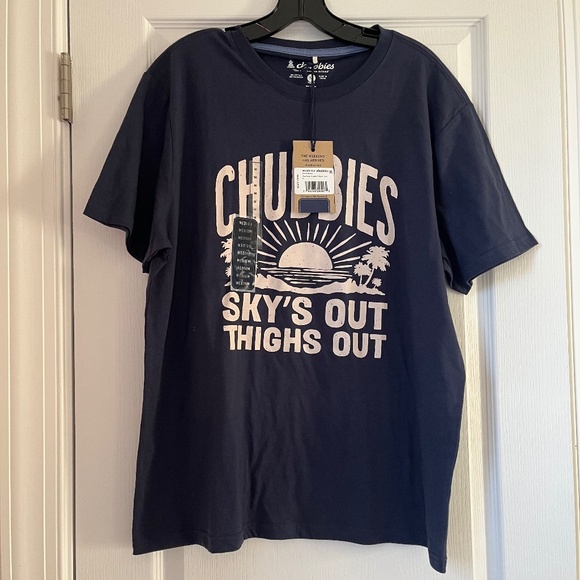 New Men’s Chubbies Non Pocket Graphic T-Shirt Navy Size M - Picture 1 of 4